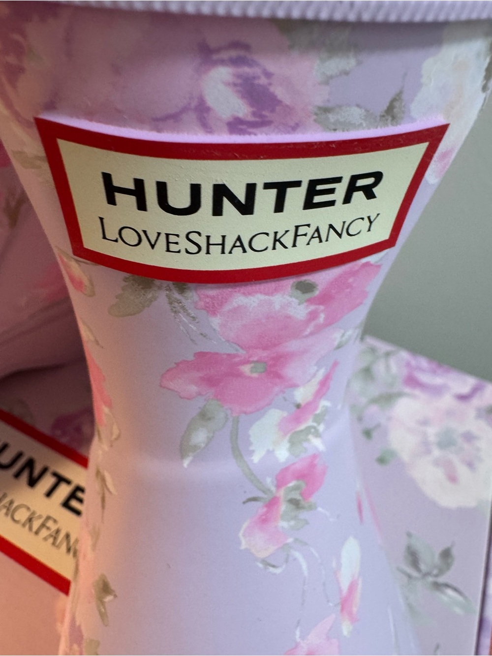 LoveShackFancy x Hunter Pastel Pink Floral Rain Boots - Picture 2 of 8